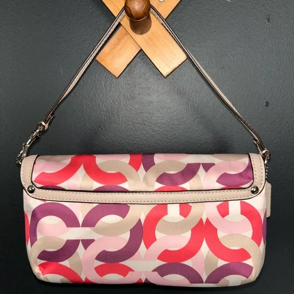 Coach Y2K Kristin Signature Monogram Multicolor Wristlet OP Art Fuchsia & Purple - Picture 5 of 14